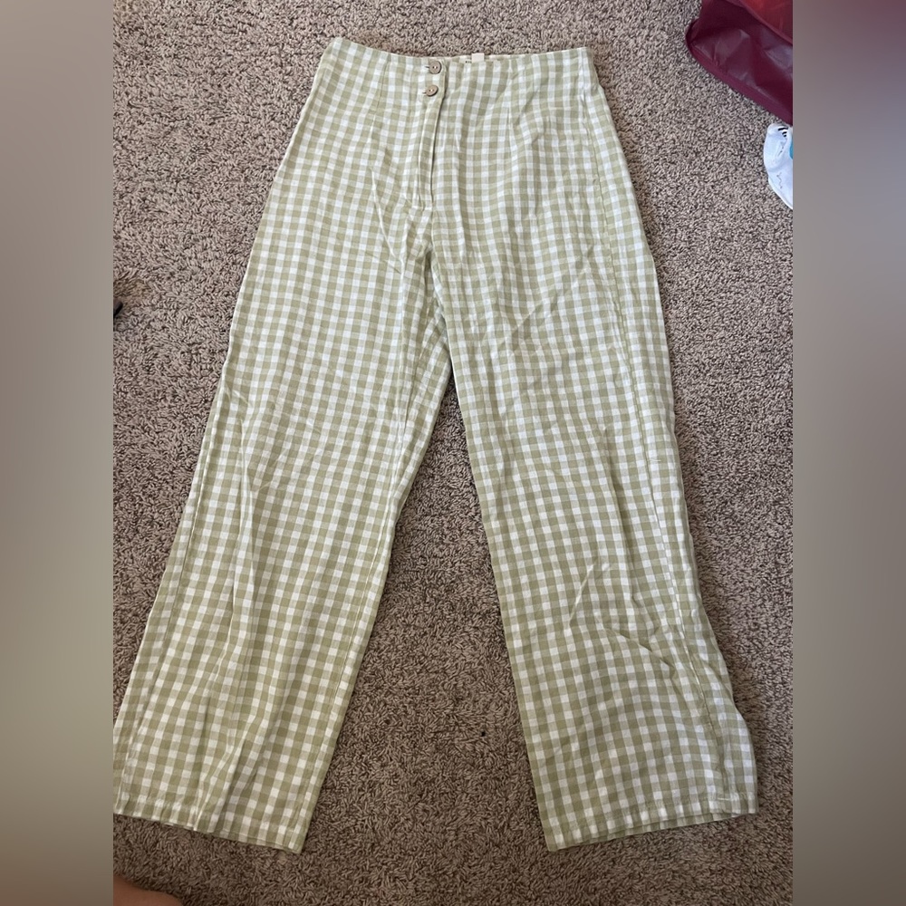 billibong green checkered pants